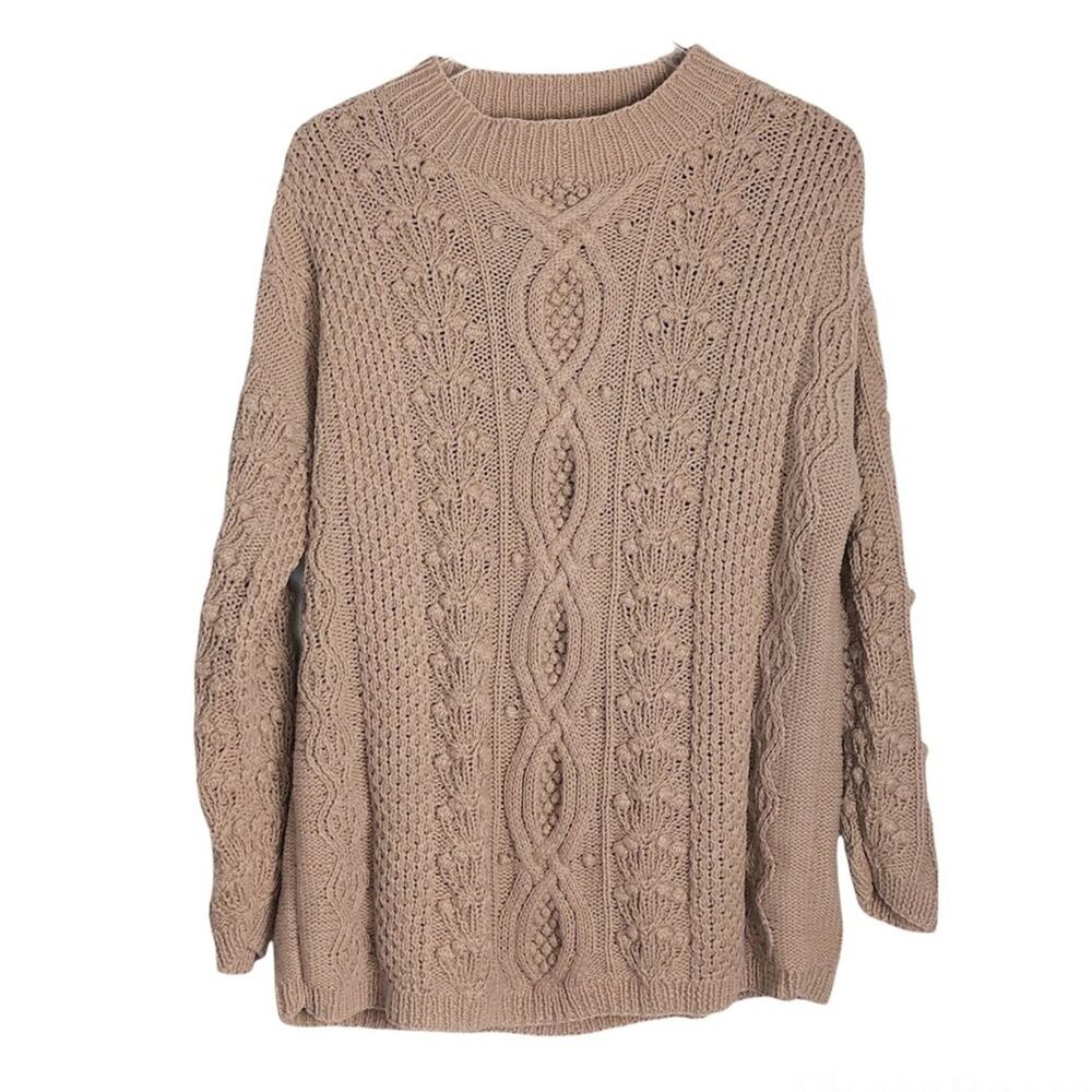 Vintage 90s Express Handknitted Chunky Knit Tunic Sweater Small